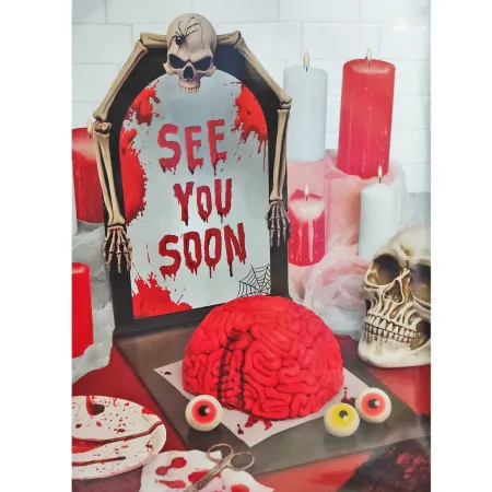 Tradineur - Bandeja de cartón para Halloween, See You Soon, diseño 3D, biodegradable y reciclable, fiestas, decoración, carnaval