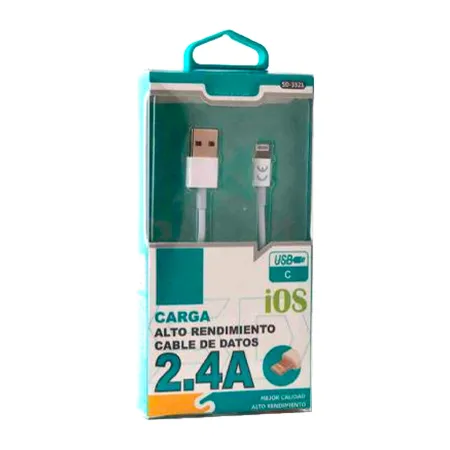 Tradineur - Cable USB / iOS - Longitud de 1,5 Metros - Alto rendimiento, transmisión de datos y carga rápida - 2.4 A Tradineur - Cable USB / iOS - Longitud de 1,5 Metros - Alto rendimiento, transmisión de datos y carga rápida - 2.4 A