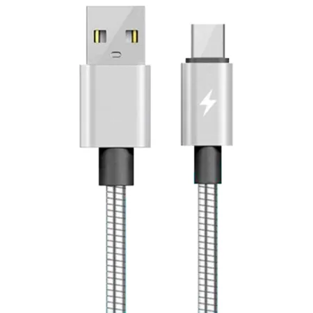 Tradineur - Cable trenzado USB / Tipo-C - Longitud de 1 Metro - Alto rendimiento, transmisión de datos y carga de datos - 2.4 A Tradineur - Cable trenzado USB / Tipo-C - Longitud de 1 Metro - Alto rendimiento, transmisión de datos y carga de datos - 2.4 A