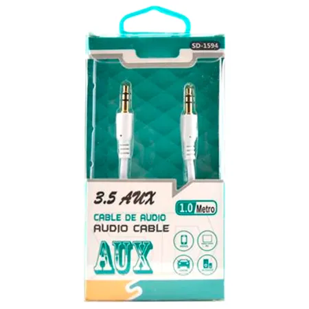 Tradineur - Cable de audio jack con doble salida - Jack 3,5 mm - Longitud de 1 Metro - Ideal para compartir su música, películas
