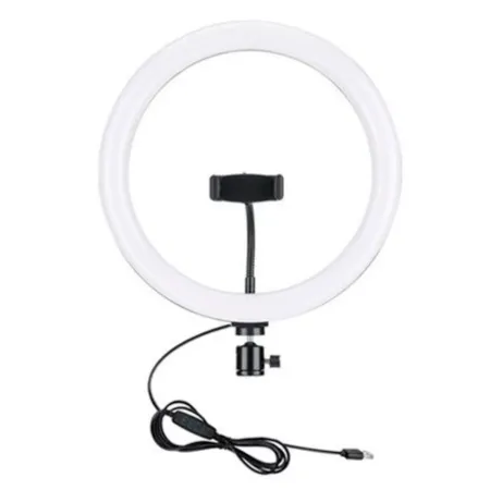 Anillo, aro de luz LED, iluminación fotográfica con soporte para móvil, videoconferencia, selfie, Tik Tok, maquillaje, Youtube L