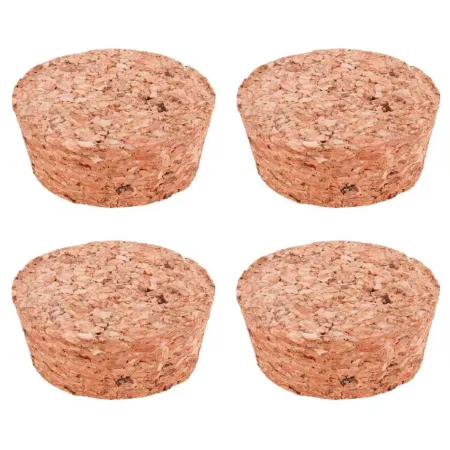 Tradineur - Pack de 4 tapones cónicos de corcho para cerrar garrafas de cristal, botes, frascos, vino, aceite, bares, restaurant Tradineur - Pack de 4 tapones cónicos de corcho para cerrar garrafas de cristal, botes, frascos, vino, aceite, bares, restaurant