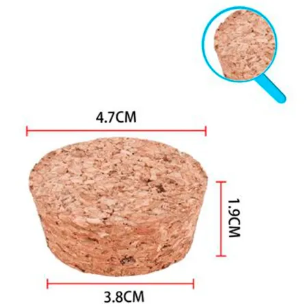 Tradineur - Pack de 4 tapones cónicos de corcho para cerrar garrafas de cristal, botes, frascos, vino, aceite, bares, restaurant Tradineur - Pack de 4 tapones cónicos de corcho para cerrar garrafas de cristal, botes, frascos, vino, aceite, bares, restaurant