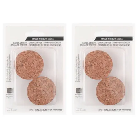 Tradineur - Pack de 4 tapones cónicos de corcho para cerrar garrafas de cristal, botes, frascos, vino, aceite, bares, restaurant Tradineur - Pack de 4 tapones cónicos de corcho para cerrar garrafas de cristal, botes, frascos, vino, aceite, bares, restaurant