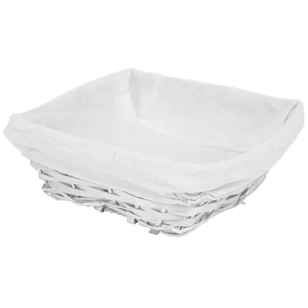 Tradineur - Panera de mimbre tejida a mano - Forma Cuadrada - Funcional para tu propia cocina - 9 x 24 x 24 cm - Color Blanco Tradineur - Panera de mimbre tejida a mano - Forma Cuadrada - Funcional para tu propia cocina - 9 x 24 x 24 cm - Color Blanco