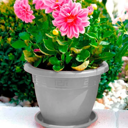 Tradineur - Maceta Redonda "Terracota" - Fabricado en Plástico - Macetero apto para Exterior e Interior del hogar - Ø 50 cm - Co