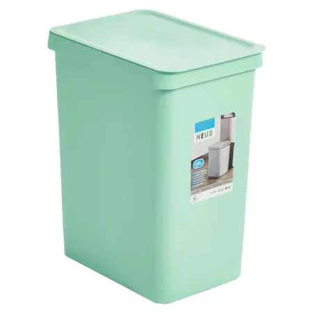 Tradineur - Cubo de basura rectangular con tapa - Fabricado en Plástico - Capacidad de 28 Litros - 44,5 x 35 x 25 cm - Color Pas Tradineur - Cubo de basura rectangular con tapa - Fabricado en Plástico - Capacidad de 28 Litros - 44,5 x 35 x 25 cm - Color Pas