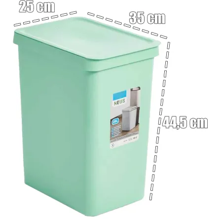Tradineur - Cubo de basura rectangular con tapa - Fabricado en Plástico - Capacidad de 28 Litros - 44,5 x 35 x 25 cm - Color Pas Tradineur - Cubo de basura rectangular con tapa - Fabricado en Plástico - Capacidad de 28 Litros - 44,5 x 35 x 25 cm - Color Pas