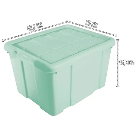 Tradineur - Caja de Almacenamiento con tapa - Fabricado en plástico - Contenedor para almacenar juguetes, Libros, ropa, mantas -