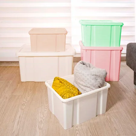 Tradineur - Caja de Almacenamiento con tapa - Fabricado en plástico - Contenedor para almacenar juguetes, Libros, ropa, mantas -