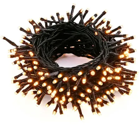 Tradineur - Tira de 180 luces navideñas LEDs - Apto para interiores - Función de luz fija e intermitente - 14,2 Metros - Color l Tradineur - Tira de 180 luces navideñas LEDs - Apto para interiores - Función de luz fija e intermitente - 14,2 Metros - Color l