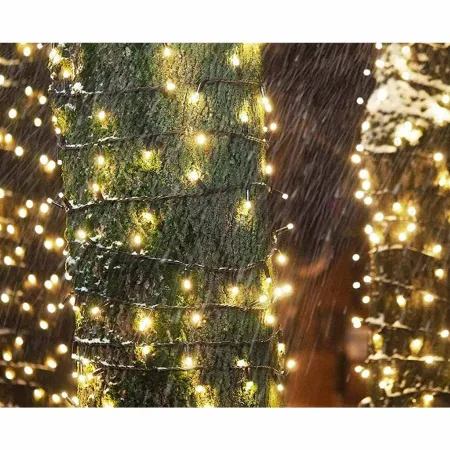 Tradineur - Tira de 100 luces LEDs para navidad - Apto para interior y exterior - Función de luz fija e intermitente - 8 Metros Tradineur - Tira de 100 luces LEDs para navidad - Apto para interior y exterior - Función de luz fija e intermitente - 8 Metros