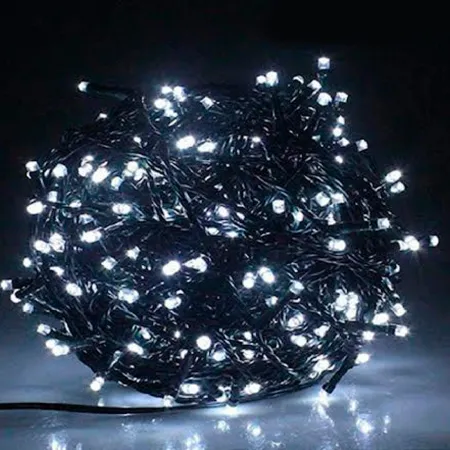 Tradineur - Tira de 100 luces LEDs para decoracion navideña - Apto para interior y exterior - Función de luz fija e intermitente Tradineur - Tira de 100 luces LEDs para decoracion navideña - Apto para interior y exterior - Función de luz fija e intermitente