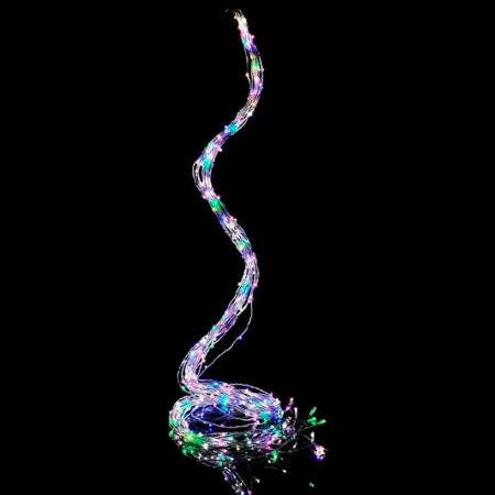 Tradineur - Alambre de 20 luces navideñas para botella LEDs - Apto solo para interior - Función de luz fija e intermitente - 2 M Tradineur - Alambre de 20 luces navideñas para botella LEDs - Apto solo para interior - Función de luz fija e intermitente - 2 M