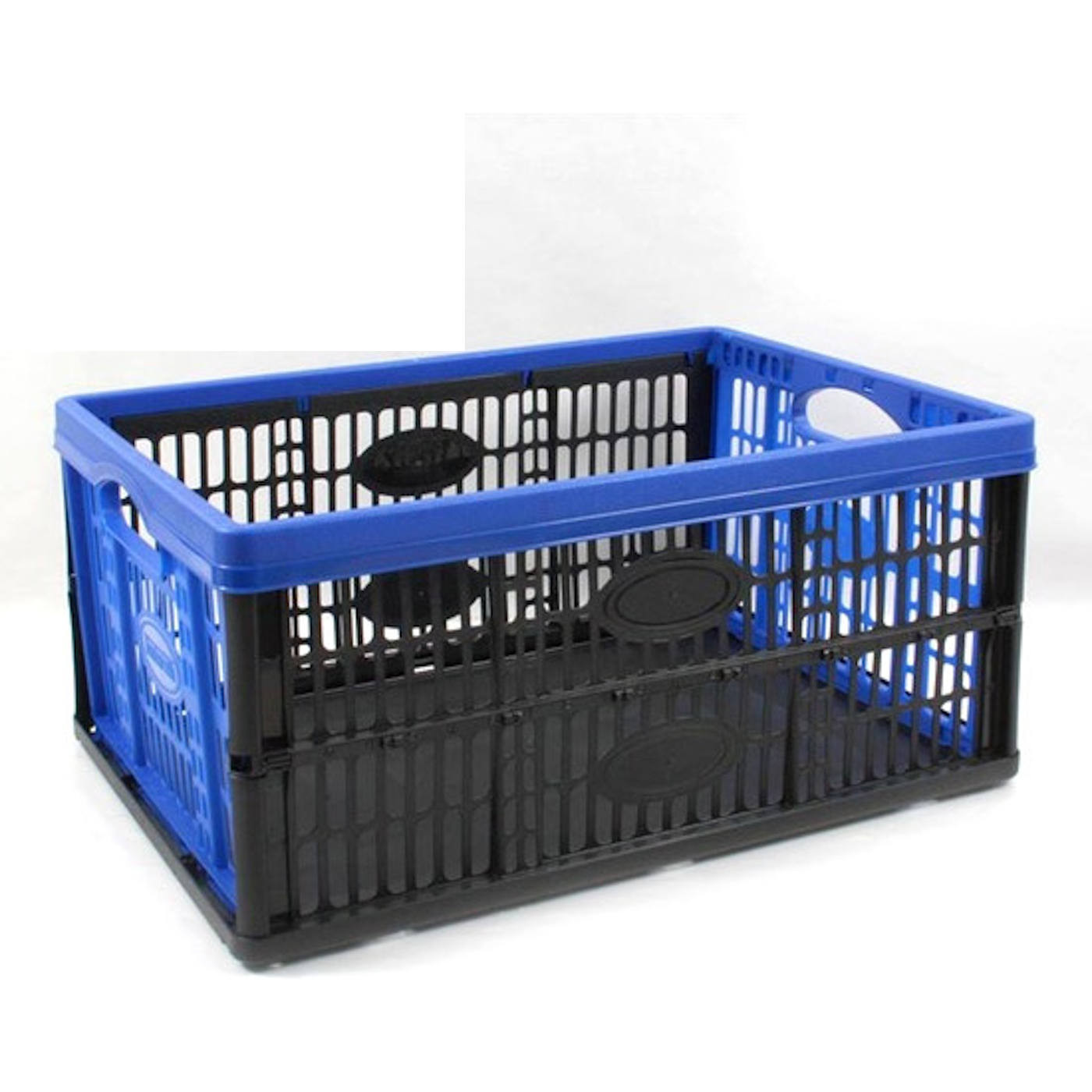 Tontarelli - Caja plástico plegable de 23,6 x 47,5 x 35 cm "voila" de color azul de 32 litros. Recipiente de plástico plegable, para almacenamiento y organización. Contenedor de almacenaje.