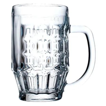 Tradineur – Caja de 6 vasos de cerveza modelo “Malles” – Fabricación en cristal resistente – Aptos para lavavajillas – 0,4 litro
