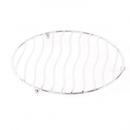 Salvamantel protector metálico cromado redondo resistente dieño de ondas 17 x 17 x 1,4 cm