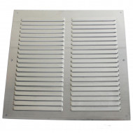 Rejilla de ventilación plana de aluminio empotrable 25 x 25 cm, fácil de instalar, altamente resistente, fijación con tornillos (no incluidos), renovación de aire