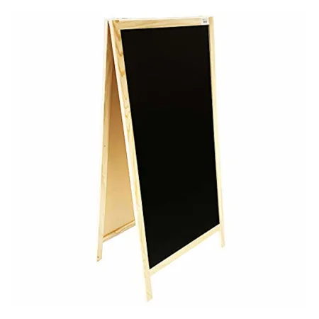 Tradineur - Pizarra de pie doble cara con caballete de madera plegable, tablero de dibujo con patas para escribir con tiza (120 Tradineur - Pizarra de pie doble cara con caballete de madera plegable, tablero de dibujo con patas para escribir con tiza (120