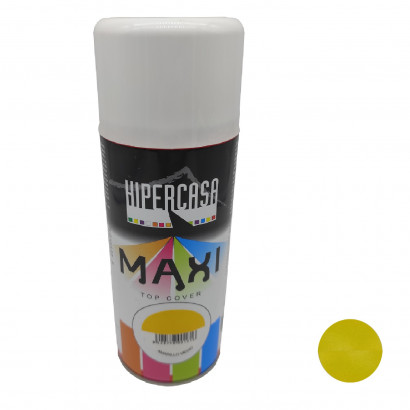 Hipercasa - Bote de pintura en spray color amarillo medio 400 ml, válido para multitud de superficies de interior y exterior