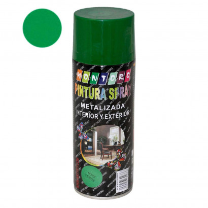 Montoro - Bote de pintura en spray verde metalizado M302 400 ml, válido para multitud de superficies de interior y exterior