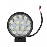 Faro redondo agrícola led de largo alcance, con potencia 12-80V, y de con un diámetro de 11 cm. Luz para vehículos, con tornillos para engancharlo, con potente y luminosa luz led.