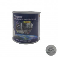 Paintusa - Bote de pintura en esmalte color plata S839 125 ml, válido para todo tipo de superficies de interior y exterior