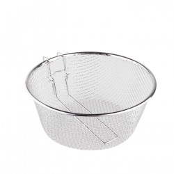 Tradineur - Cestillo freidor y escurridor de acero inoxidable, de 24 cm de diámetro y 9 cm de alto. Cesto para realizar labores