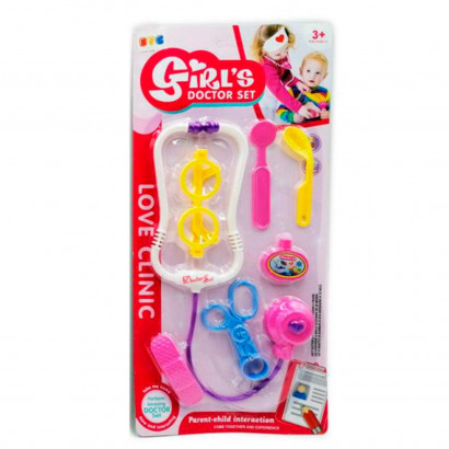 Set de niña doctora de juguete, plástico, kit infantil con accesorios para jugar a los médicos, estetoscopio, tijeras, pinzas, regalo para niñas, modelo aleatorio