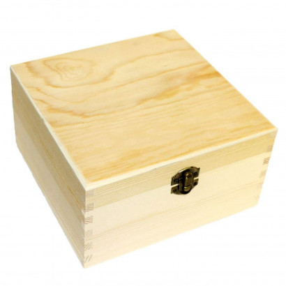 Caja de madera cuadrada con...