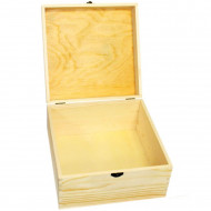 Caja de madera cuadrada con cierre metálico 8 x 15,3 x 15,3 cm, cajita, cofre con tapa para decorar y guardar objetos de valor, joyas, coleccionables