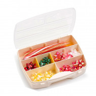 Plastic Forte - Maletín organizador de plástico, 10 compartimentos, tapa transparente, divisores removibles, almacenamiento tornillos, accesorios pesca, botones, 4 x 19 x 14,2 cm, color aleatorio