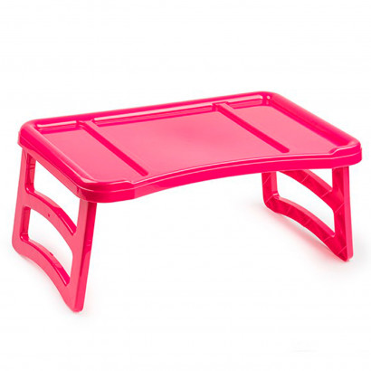 Plastic Forte - Bandeja de cama plegable de plástico 23,5 x 51 x 33 cm. Mesa para desayuno, ordenador portátil con patas plegables (Color surtido)