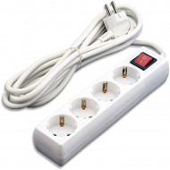 Alargador de 4 enchufes con interruptor de 3m y 16a/250v 3680w. Alargadera de 3m con 4 enchufes Regueta con 4 bases de 3m.