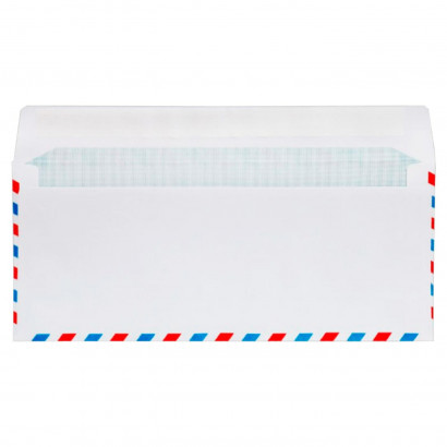 Pack de 15 sobres para correo aéreo 115 x 225 mm, sobres de envío cartas, cierre autoadhesivo, sin ventana, color blanco