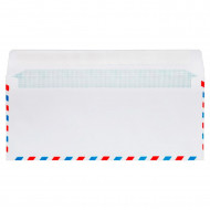 Pack de 15 sobres para correo aéreo 115 x 225 mm, sobres de envío cartas, cierre autoadhesivo, sin ventana, color blanco