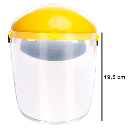 Tradineur - Pantalla de protección facial, visera de seguridad con pantalla de plástico transparente, incluye correa ajustable, 