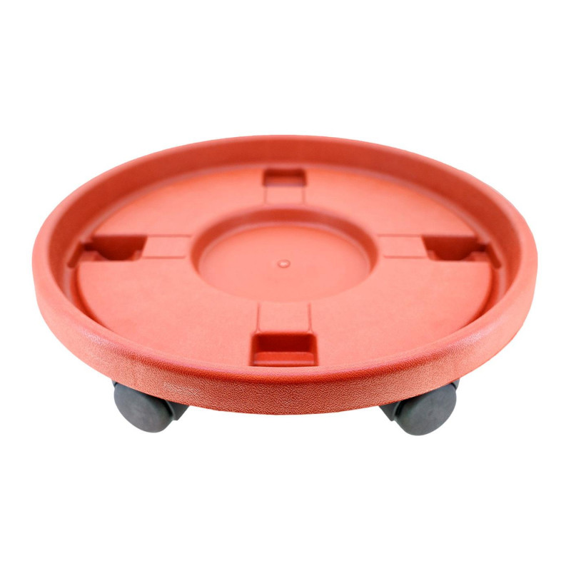Tradineur - Carro porta bombona de gas butano 40 x 36 cm con 4 ruedas. Plataforma, soporte, base circular con ruedas marrón Tradineur - Carro porta bombona de gas butano 40 x 36 cm con 4 ruedas. Plataforma, soporte, base circular con ruedas marrón