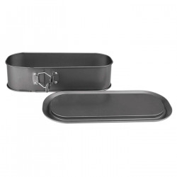 Tradineur - Molde rectangular desmontable con bandeja antiadherente para horno - 35 x 11,5 x 8,2 cm