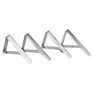 Pack de 4 pinzas sujeta-manteles de7,5 x 4 cm, de acero inoxidable, para mesas con max de 4cm de grosor. Sujetador de inox para manteles de mesas. Tenaza para sujeccion de manteles.