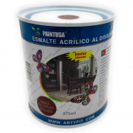 Paintusa - Bote de pintura esmalte rojo carruajes S822, 375 ml, ideal para interior y exterior, 9.5 x 8.5 x 8.5 cm