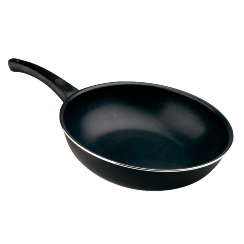 Tradineur - Sartén WOK de inducción rápida antiadherente - Fabricado en Aluminio - Incluye mango de silicona - Apto para inducci Tradineur - Sartén WOK de inducción rápida antiadherente - Fabricado en Aluminio - Incluye mango de silicona - Apto para inducci