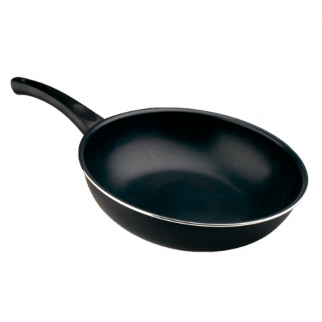 Tradineur - Sartén WOK de inducción rápida antiadherente - Fabricado en Aluminio - Incluye mango de silicona - Apto para inducci