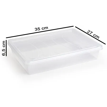 Tradineur - Bandeja con tapa para frigorífico, bandeja para cocina, restaurante, bares, hostelería, fabricada en España (Transpa