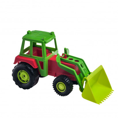 Tractor de juguete para niños/as, con pala movible, de 15 x 29 x 12 cm. Vehículo de agricultura de juguete para pequeños/as de varias edades. Juego de coches para niños o niñas