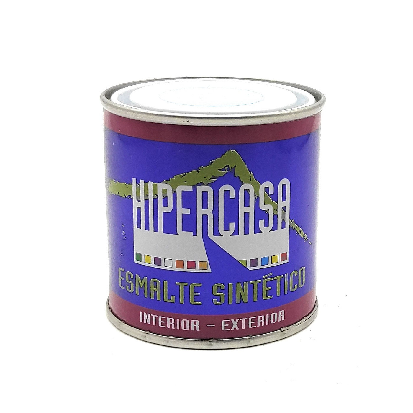 Hipercasa - Bote de pintura esmalte al disolvente azul cielo 125 ml, válido para multitud de superficies de interior y exterior, gran adherencia, 6,5 x 6,5 cm