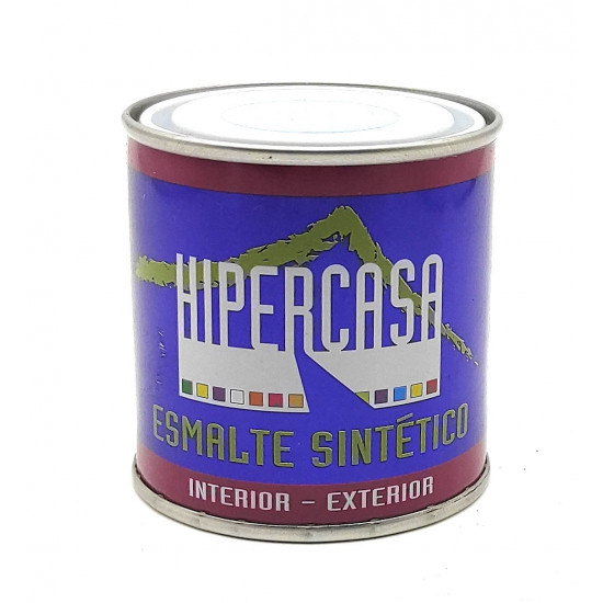 Hipercasa - Bote de pintura esmalte al disolvente azul cielo 125 ml, válido para multitud de superficies de interior y exterior, gran adherencia, 6,5 x 6,5 cm