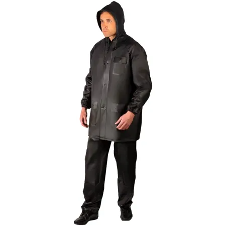 Tradineur - Chubasquero de 2 piezas con capucha - Fabricado al 100% poliéster - Costura termoselladas - Talla XL, XXL - Color Ne Tradineur - Chubasquero de 2 piezas con capucha - Fabricado al 100% poliéster - Costura termoselladas - Talla XL, XXL - Color Ne