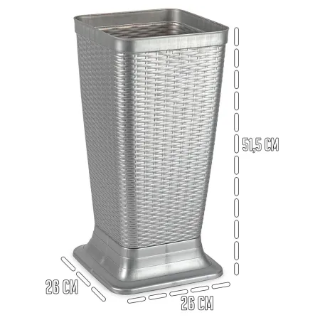 Tradineur - Paragüero de plástico - Estilo Rattan - Soporte para paraguas cuadrado para entrada de oficinas, negocios, hogar - 5 Tradineur - Paragüero de plástico - Estilo Rattan - Soporte para paraguas cuadrado para entrada de oficinas, negocios, hogar - 5