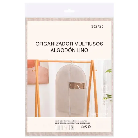 Tradineur - Funda de algodón para traje, incluye cremallera y ventana, transpirable, almacenamiento de ropa, abrigos, chaquetas, Tradineur - Funda de algodón para traje, incluye cremallera y ventana, transpirable, almacenamiento de ropa, abrigos, chaquetas,